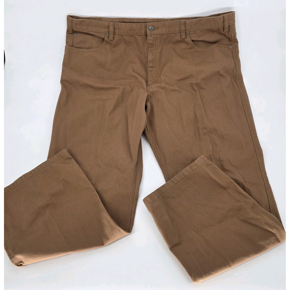 Duluth Fire Hose Work Pants Jeans Mens 48 x 32 Brown Canvas Denim Workwear